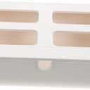 Veemoon 1pc Hidden Drawer Storage Box Under Table Elegant White Organizer for Home Office Under Desk Storage Case for Pens Cables Papers