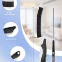 3 x Crevice Cleaning Brushes, Scrub Brush for Hard to Reach Small Space, Home Essentials, Cleaning Supplies, Cleaning Tools for Household Use, Bathroom, Shower, Kitchen, Toilet, Window (3, Black)