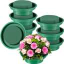 8 Packs Green Floral Foam Rounds in Bowls DIY Flower Arrangement Kit for Fresh and Artificial Flowers, 4.7 Inch Diameter, Simple Style, Flower Foam, ARTIFICIAL PLANT