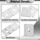 35 Pcs 3/8" Square Strut Washer Plates - 1-5/8" X 1-5/8" Electro-Galvanized Bearing Plates, 1/8" Thick - Fit 1-5/8inch Strut Channel, Washer Plates