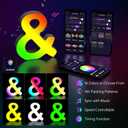 Light Up Letters USB Powered, LED Letter Lights Color Changing Alphabet Sign Gifts for Girls Women Party Birthday Decorations, APP Control, Night Light Christmas Valentine Wall Table Decor - &