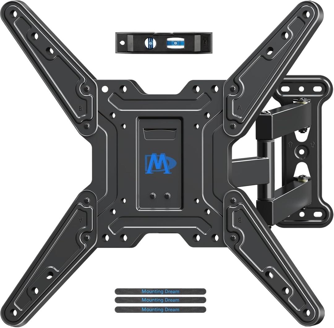 Mounting Dream TV Wall Mount Bracket for Most of 26-55 Inch LED, LCD, OLED and Plasma Flat Screen TV with Full Motion Swivel Articulating Arm up to VESA 400x400mm and 60 lbs, MD2393-MX