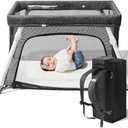 Guava Lotus Travel Crib with Lightweight Backpack Design | Certified Baby Safe Portable Crib | Folding Play Yard with Comfy Mattress for Babies & Toddlers | Compact Baby Travel Bed
