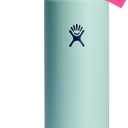 Hydro Flask Water Bottle - Insulated Stainless Steel - Wide Mouth Flex Straw Lid, Non Spill, Leakproof and Refillable in 24 Oz Polar Plunge