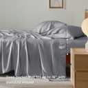 Bedsure Full Size Bed Sheets, Cooling Sheets, Rayon Derived from Bamboo, PureWoven, Breathable & Soft, Deep Pocket Up to 16 Inches, Hotel Luxury Silky Bedding for Hot Sleepers, Silver Grey