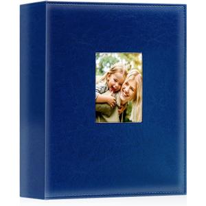 Ywlake Photo Album 4x6 400 Pockets, Leather Photo Albums Holds 400 Vertical Pictures Only Blue