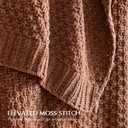 EVERGRACEHOME Chunky Chenille Knit Throw Blanket, 108x92, Terracotta Clay | Sculpted Moss Stitch, Chic Modern Farmhouse, All-Season Warmth, OEKO-TEX Certified, Oversized King for Couch, Bed, Sofa