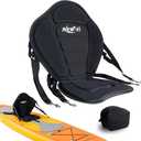 NEW-Vi Universal Deluxe Detachable Kayak Seat Paddle Board Seat Canoe Seat Kayak Seats with Back Support, 4 Adjustable Straps High Back Support, Form-Fitting for Kayaks SUP Fishing Boat Rowboat (Black)