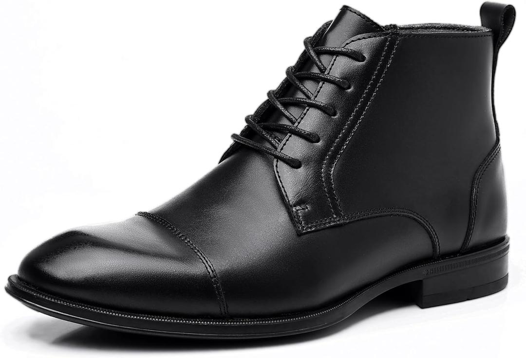 Holy dove Chelsea Boots Men Genuine Leather, Chelsea Boots for Men with Side Zipper, Casual Slip-On Ankle Boots, Chukka & Oxford Style Dress Boots (9, 2024001-black)