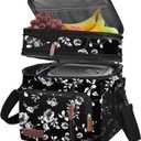 MIYCOO Lunch Bag & Lunch Box for Women Men, Double Deck Leakproof Insulated Soft Large Adult Camping Cooler bag for Work, Beach, Picnic, Travel (White Flower, 15L)