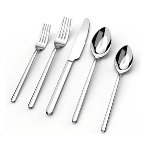Mueller Silverware Set, 20 Piece Flatware Cutlery Set for 4, 18/10 Stainless Steel Silverware Mirror Polished Dishwasher Safe for Home, Restaurant, Wedding, Party(Silver, 20 pieces of 4 )