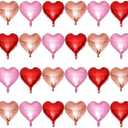 Froova Heart Balloons 15Pcs 18 Inch Valentines Day Balloons Heart Shaped Mylar Balloon for Girls Women Anniversary Sweet Valentine Day Romantic Decorations Special Night Party (Blush, Red, Purple)