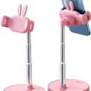 OATSBASF Cute Chat Stand, Angle Height Adjustable Cell Phone Stand for Desk, Kawaii Phone Holder Stand for Recording, Compatible with iPhone, All Phones (Pink)
