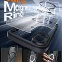 TOCOL for iPhone 17 Case, Compatible with Magsafe, Full Camera Protection, Built-in Magnetic Ring, Drop Protection, Translucent Matte Phone Case for iPhone 17 6.3 inch (Black)