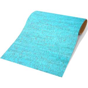 Peel and Stick Bamboo Wallpaper, Self-Adhesive, Made of Cork, Removable Textured 3D, Blue with Metallic, 16.5"x118.1" (Moonlight)