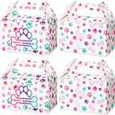 Mifoci 24 Pcs Paw Candy Boxes Dog Themed Party Favors Puppy Print Colorful Treat Box Gift Cartoon Paw Cookie Candy Boxes for Puppy Dog Birthday Goodie Bags Party Supplies
