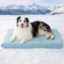 LE SURE Cooling Dog Bed, XL Q-Max>0.5 Cooling Mat with Removable Washable Cover, Breathable Orthopedic Egg Crate Foam Non-Slip Summer Pad for Extra Large Active/Senior/Long-Haired Pets, 41x27 Inch