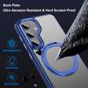 Compatible with Samsung Galaxy S25 Case 360 Invisible Ring Stand Magnetic Case [Compatible with Magsafe][Military Drop Protection] Anti-Fingerprint Shockproof Translucent Design for S25Navy Blue