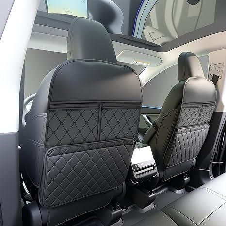 2 Pack Kick Mats Back Seat Protector，Seat Back Protector for Kids Feet Car Seat with Car Back Seat Organizer, Seat Back Protector Cover for Back of Front Seats  Protect against dirt and scuffs