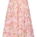 GRACE KARIN 2026 Women's Summer Floral Wedding Guest Dress,Beach Flowy A Line Maxi Off Shoulder Bridesmaid Dresses (Pink, XXL)