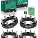 YHTAUTO 8x180mm Wheel Spacers 1.5" Fits Chevy & GMC Silverado Sierra 2500 HD 2011-2018, 3500 HD, Tire Spacers w/ M14x1.5 & 12.9 Grade Studs, 146mm Center Bore 8 Lug 4PCS Black