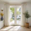 Warm Gold Curtain Rods for Windows 72 to 144 Inches Adjustable Length Heavy Duty 1" Diameter Brass Window Curtain Rod with Solid Metal Finials for Outdoor Farmhouse Bedroom Kitchen Living Room