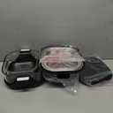 4-in-1 Portable Glass Air Fryer, 140400F Precise Heat, Max Crisp Technology, 4.2QT & 1.6QT Dual Containers with Lids, Freezer & Dishwasher Safe, Bake, Recrisp, Air Fry (Grey)