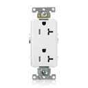 Leviton 20 Amp, 125 Volt, Tamper Resistant, Decora Plus Duplex Receptacle, Straight Blade, Commercial Grade, Self Grounding, TDR20-W, White