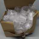 24 Pack Plastic Ribbed Wine Glasses, 14oz Stemless Disposable Wine Cups, Cute Clear Unbreakable Outdoor Cocktail Glasses, Heavy Duty Reusable Plastic Drinking Cup for Party Wedding Mimosa Bar