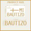 Mi Bautizo Decal Sign - Baptism Party Decorations Mi Bautizo Backdrop Sign, God Bless Christening Confirmation Religious First Holy Communion Party Backdrop Sign
