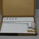 Hemudu Single LCD Computer Monitor Free-Standing Desk Stand Riser for 13 inch to 32 inch Screen with Swivel, Height Adjustable, Rotation, Holds One (1) Screen up to 77Lbs(HT05W-001) White