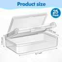 Blulu 25 Pack Double Layer Pencil Boxes Set, Large Capacity Plastic Pencil Cases with Snap-Tight Lid Plastic Pen Storage for Operation Christmas Donation Supplies Office Home(Clear)