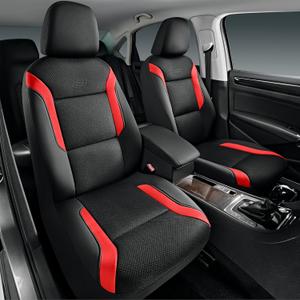 Skechers Memory Foam Car Seat Covers, Air Cool Mesh Thick Seat Covers, Car Seat Protector Full Sets, Airbag Compatible, Automotive Comfort Protection for Most Cars,Vans,Trucks, SUVs, Red