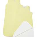 ATTABABY Sleep Sacks 0-12 Months, 2-Pack Growing Set, 2-Way Zipper Side Opening Baby Wearable Blanket for Newborns, 0.5 TOG Breathable Rayon Derived from Bamboo Infant Sleep Bag, Pastel Yellow