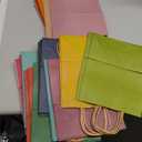 Qiqee 32-Packs Paper Bags with Handles Bulk 7.6"x4.75"x10.5" Medium Gift Bags 16 Different Senior Color Bags Multiple UsesMedium Size (B-16 Color Multi)