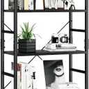 NUMENN 5 Tier Bookshelf, Tall Bookcase Shelf Storage Organizer, Modern Book Shelf for Bedroom, Living Room and Home Office, Black