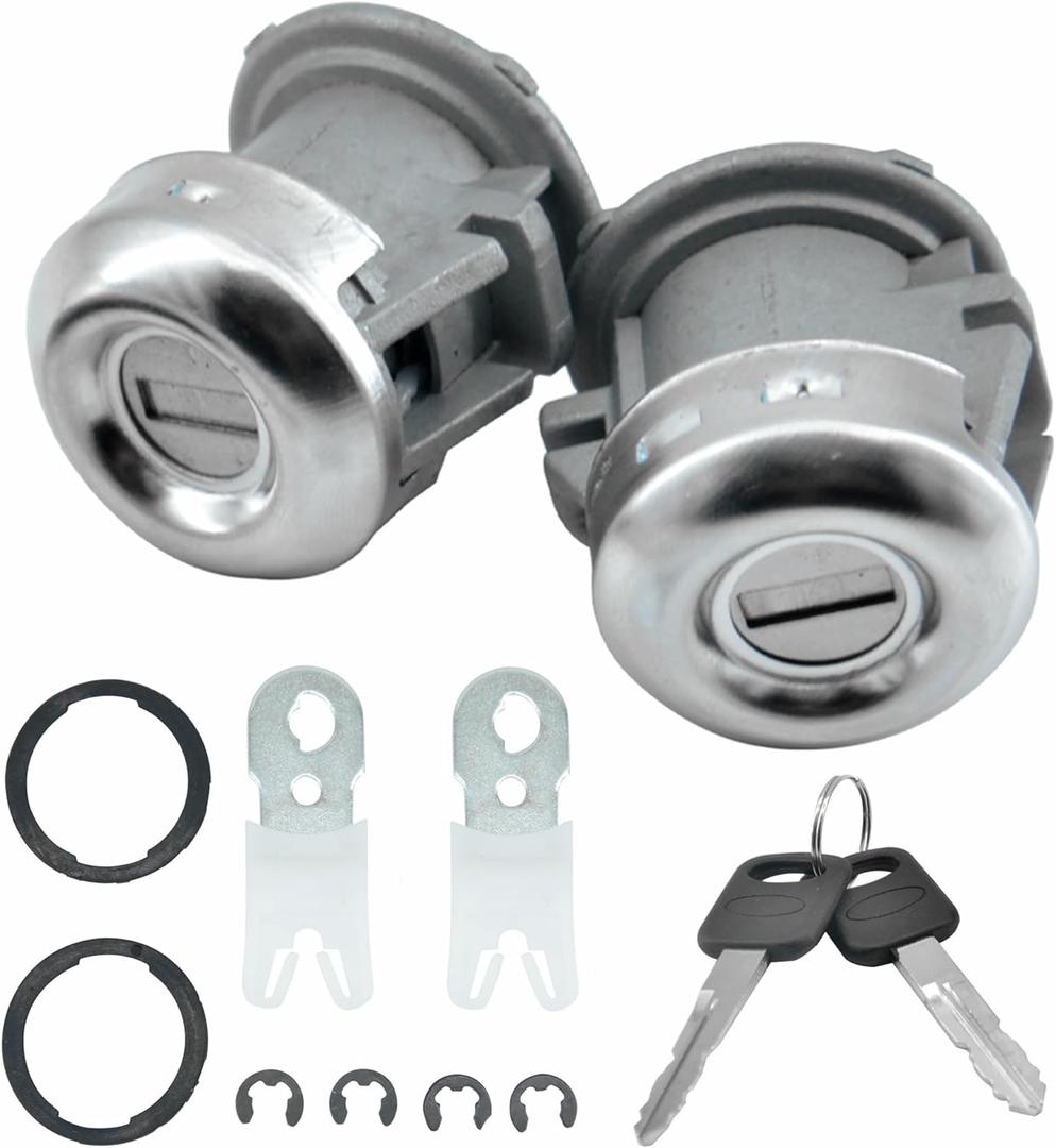 Door Lock Cylinder with Keys Set Compatible with 1997-2016 Ford F150 F250 F350 Super Duty Replace 7C3Z1521990A 7C3Z-1521990-A
