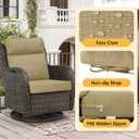 Outdoor High Back Chair Cushion, 2 Pack 44x21 inches Patio Chair Cushions Water Repellent Rocking Cushions Indoor Furniture Seat Pad, Warm Taupe