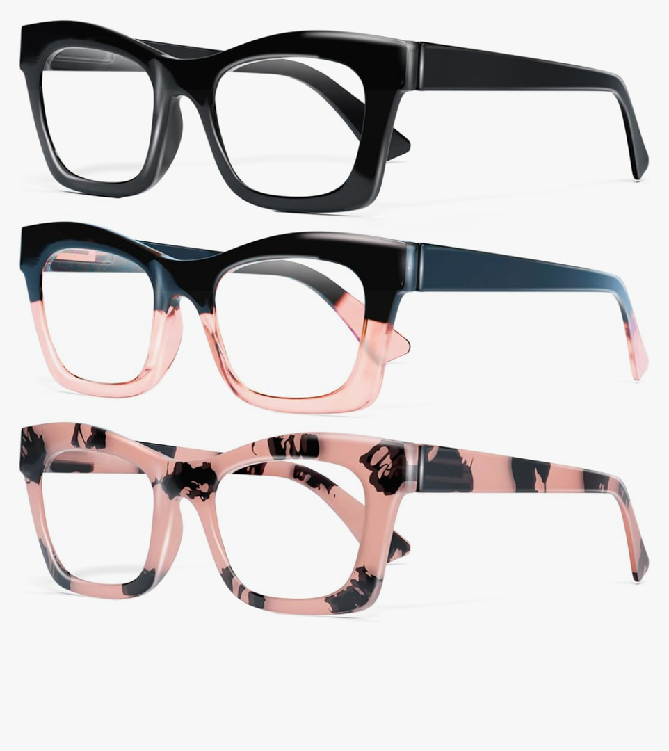 CCVOO Stylish Reading Glasses for Women, Eyeglasses, Blue Light Readers for Women, Computer Eye Glasses, Cheaters +1.5