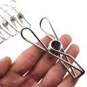 HAHIYO Clothespins Chip Clips All Metal Stainless Steel No Rust Stains Strong Grip in Heavy Wind 3.4 Inches 14 Pack Extra Large Do Not Fall Apart Open Wide for Holding Clothes Snack Bag Clamps