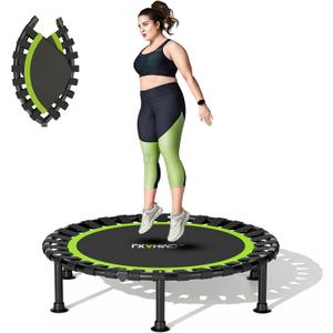 ZCMHAXJ Foldable Mini Trampoline, 40" Rebounder Trampoline for Adults & Kids, 440lbs Capacity Indoor Fitness Workout Exercise Equipment