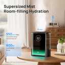 DREO 8L Smart Humidifiers for Bedroom 600ft, 80H Runtime Warm&Cool Supersized Mist Humidifier for Large Room Indoor, Quiet Whole House humidifier for Baby, Plants, with Alexa/Google, Black, HM717S