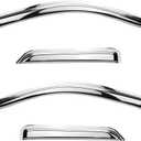 94536Y Chrome Side Window Visor Wind Vent Deflector for 2014-2018 Chevy Silverado/GMC Sierra 1500,2015-2019 Silverado/Sierra 2500/3500 Crew Cab Pickup,4pc Outside Mount Style Sun Rain Guards