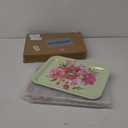 4 Pcs Melamine Serving Trays Platters Snack Trays Reusable Rectangle Platters for Sports Game Day Flower Tea Party Food Dessert Cookies Serving Plates Supplies, 13 x 9.7 Inch(Flower)