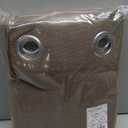 NICETOWN Coffee Vintage Linen 100% Blackout Curtains for Living Room, 52" Wide Per Panel, Set of 2, Thermal Insulated Curtains 84" Long, Noise Reducing Window Treatment Drapes for Home Cinema