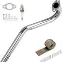 Upgraded Center Rear Exit Exhaust Pipe Compatible with Predator 79cc 98cc 99cc 3.0HP 154F Engine Mini Bike Coleman CT100U Massimo MB100 F-RP GMB100 Rascal Lite Parts Silver