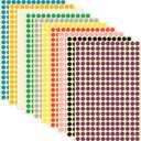 Thinp 2600 Pcs Colored Dot Stickers, 0.3 Inch 10 Colors Small Circle Stickers Round Color Coding Labels with Strong Adhesion Removable Dot Labels for Office Classroom and Home Organization
