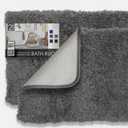 Clara Clark Bathroom Rugs, Ultra Soft Shaggy Bath Rugs - Bath Mats for Bathroom, Machine Wash, Non Slip Backing Rubber, 2 Piece Bathroom Rug Set, Gray (2 Piece Set, Charcoal Grey)