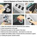 Driver Side Power Window Master Switch with Driver & Passenger Side Bezel for 2002-2009 Dodge Ram 1500 2500 3500, Plug & Play Window Switch Replacement Kit with Pry Tool,Black