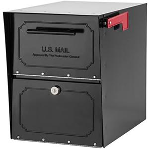 Architectural Mailboxes 6200B-10 Oasis Classic Locking Post Mount Parcel Mailbox with High Security Reinforced Lock,Black,18.00 x 15.00 x 11.50 inches